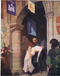 Den sårade Helen, från The Scottish Chiefs publicerad av Charles Schribners söner, 1930